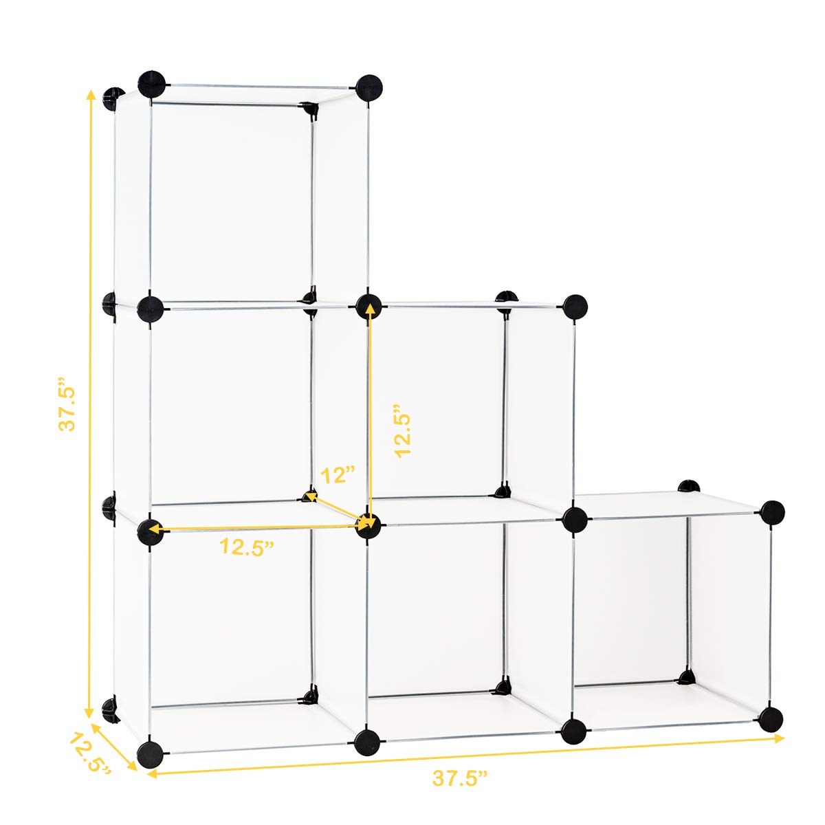 Tangkula 6 Cubes Storage Organizer, DIY Plastic PP Closet Cabinet w/Rustproof Steel Frame, Portable