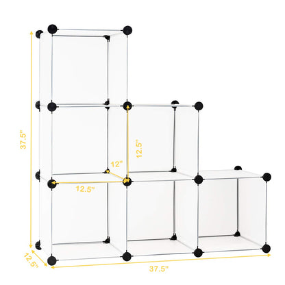 Tangkula 6 Cubes Storage Organizer, DIY Plastic PP Closet Cabinet w/Rustproof Steel Frame, Portable