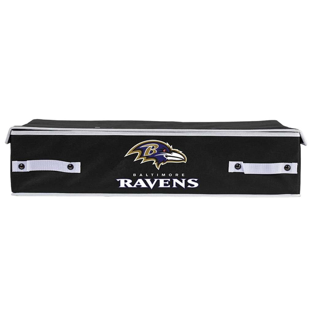 Franklin Sports Baltimore Ravens NFL Storage Bin - Under Bed Container - Folding Portable Bin for