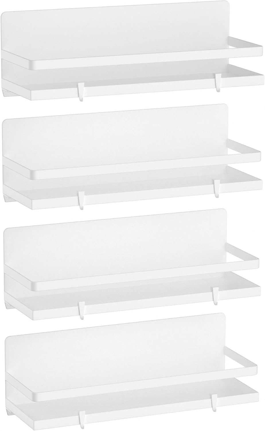Magnetic Spice Rack Moveable Magnetic Shelf Organizer for Kitchen Refrigerator Microwave Oven Storage Rack Fridge Magnet Organizer,White,4 Packs