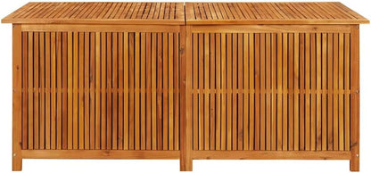 vidaXL Outdoor Storage Box, [Load Capacity Gallon] Deck Box with Gas-Lift Lid, Storage Chest with Water-Resistant Zippered Bag Inside, 68.9''x31.5''x29.5'', Solid Acacia Wood