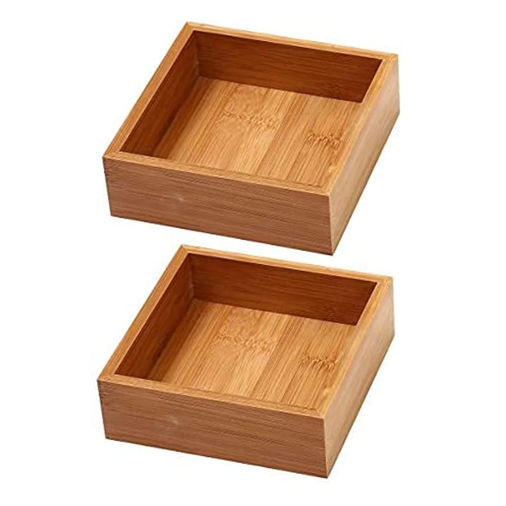 YBM Home Bamboo Drawer Organizer Box Multi-Use Storage for Junk Drawer, Office, Home, Kitchen