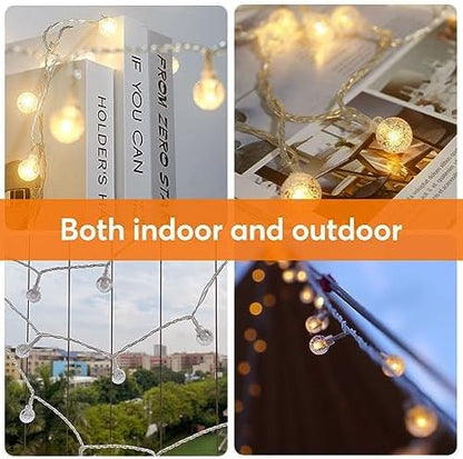 Multicolor Crystal Globe String Lights Plug in 116 Ft. 200 LED 8 Modes with Remote,Waterproof Fairy String Lights for Indoor Outdoor Bedroom Party Wedding Garden Christmas Tree Decor