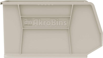 Akro-Mils 30265 AkroBins Plastic Storage Bins, 18"x8.25"x9", Stone, 6-Pack