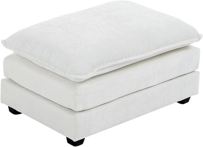 Karl home Modular Ottoman for Sectional Sofa, Chenille Comfy Upholstered Furniture for Living Room, Apartment, Studio, Office, (Ottoman, Beige)