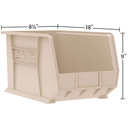 Akro-Mils 30265 AkroBins Plastic Storage Bins, 18"x8.25"x9", Black, 6-Pack