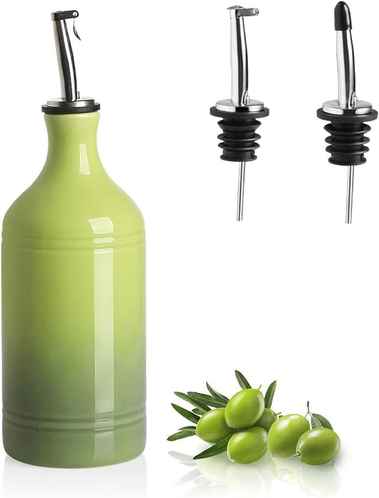 Sweejar Ceramic Olive Oil Dispenser Bottle, Opaque Oil Cruet Protects Oil to Reduce Oxidation