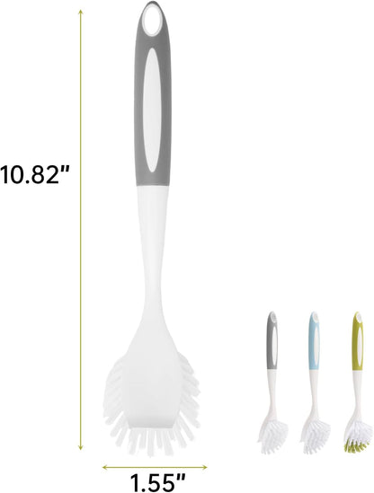 Dish Brush Scrub Brush with Handle - 3 Pack Stiff Bristles Dish Scrubber for Cleaning Pots,Pans,Dishes & Kitchen Sink - Hard Bristles,No Residue