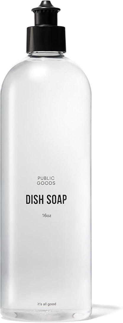 Public Goods Natural Dish Soap | Kitchen Soap | Plant-Based & Vegan Friendly | Clear Dish Detergent Liquid | Concentrated Formula | Made in USA | Mandarin Basil | 16 Fl Oz