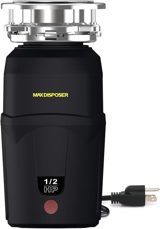 A400 Garbage Disposal 1/2 HP for Kitchen Sink, Small Fit Food Waste Disposer Fast Continuous Feed Stainless Steel Grinding, Quietness, Ease of Installation, Corded, Powerful Drainage Half Horsepower