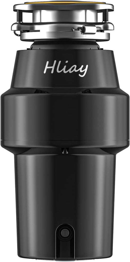 DC Garbage Disposal 3/4 HP Quiet (60dB) with Cord & Dishwasher Hookup for Kitchen Sink Food Waste, 6-Stage Grinding, 3-Bolt, 2700RPM, Continuous Feed, Titanium Stainless Steel, 10-Year Warranty