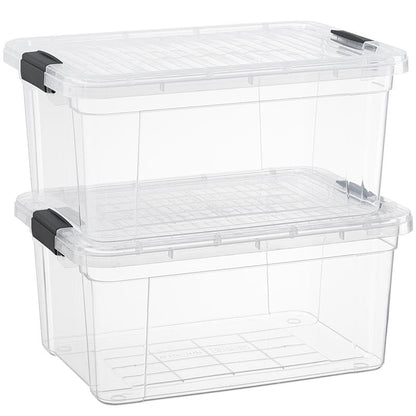 Superio Clear Storage Boxes with Lids, 20 Quart Plastic Container Bins for Organizing, Stackable