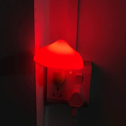 AUSAYE 5 Pack Sensor LED Night Lights Plug in Lamp Mushroom Light for Adults Kids NightLight Bedroom,Bathroom,Toilet,Hallway,Stairs,Kitchen,Basement Red