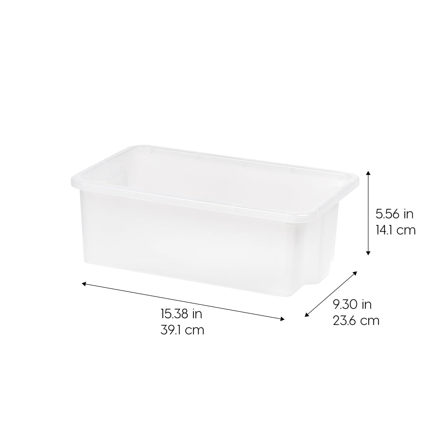 IRIS USA 12-Pack, Small Plastic Storage Bins, Stackable Organizer, Clear