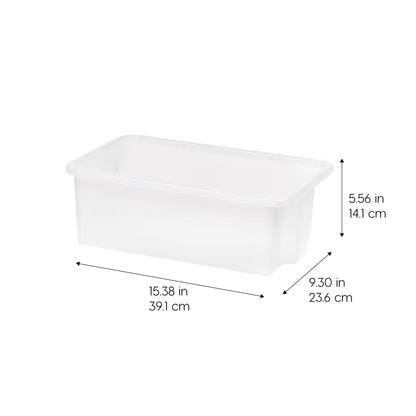IRIS USA 12-Pack, Small Plastic Storage Bins, Stackable Organizer, Clear