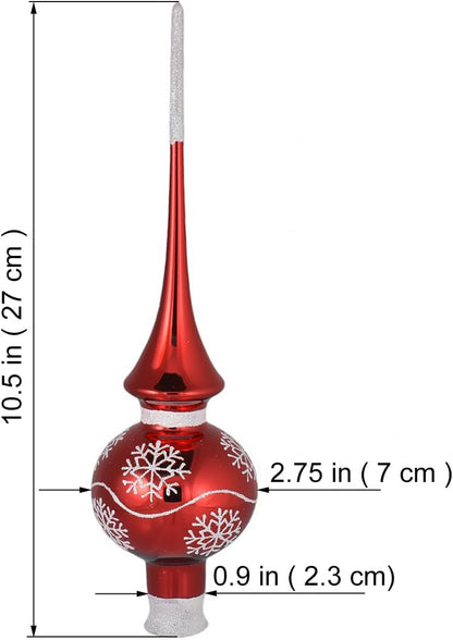 Altair Red Glass Christmas Tree Topper