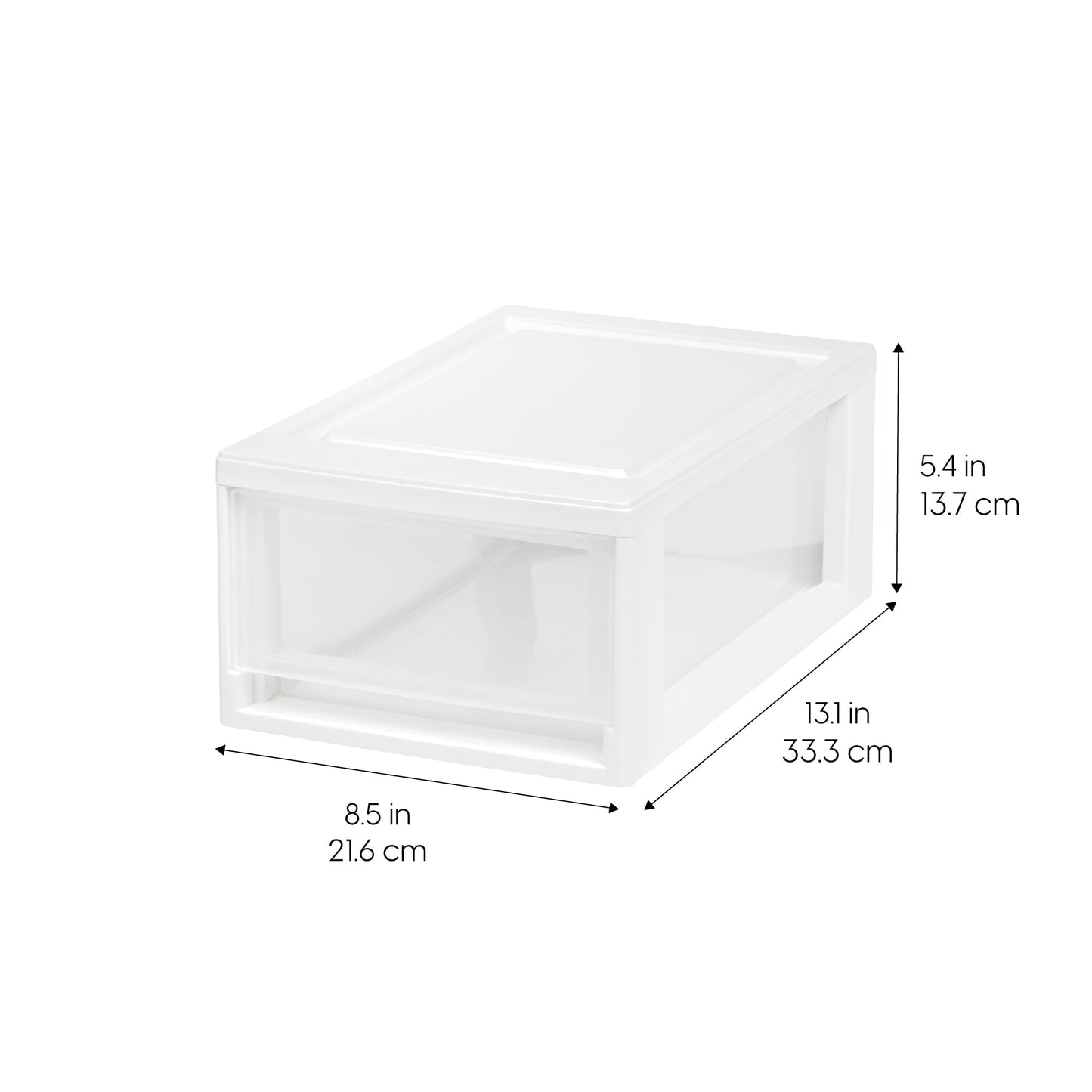 IRIS USA 8-Pack, 6 Qt. Small Stacking Drawer Storage Organizer, White