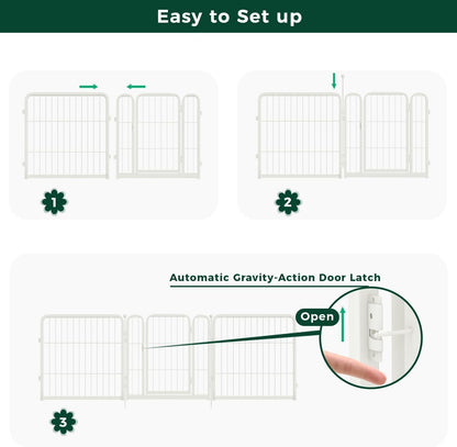 FXW Garden Fence Outdoor for The Yard – 40in(H) x 108.0ft(L) Heavy Duty Metal Animal Barrier for Dog and Rabbit, Decorative Dog Fence, 48 Panels, White