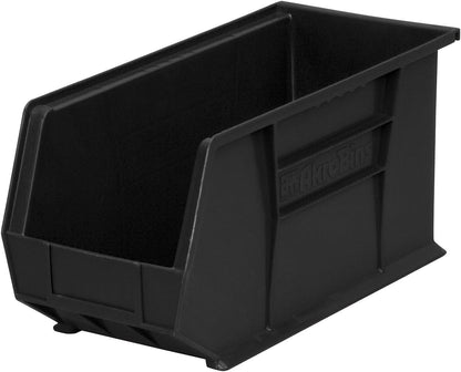 Akro-Mils 30265 AkroBins Plastic Storage Bins, 18"x8.25"x9", Black, 6-Pack