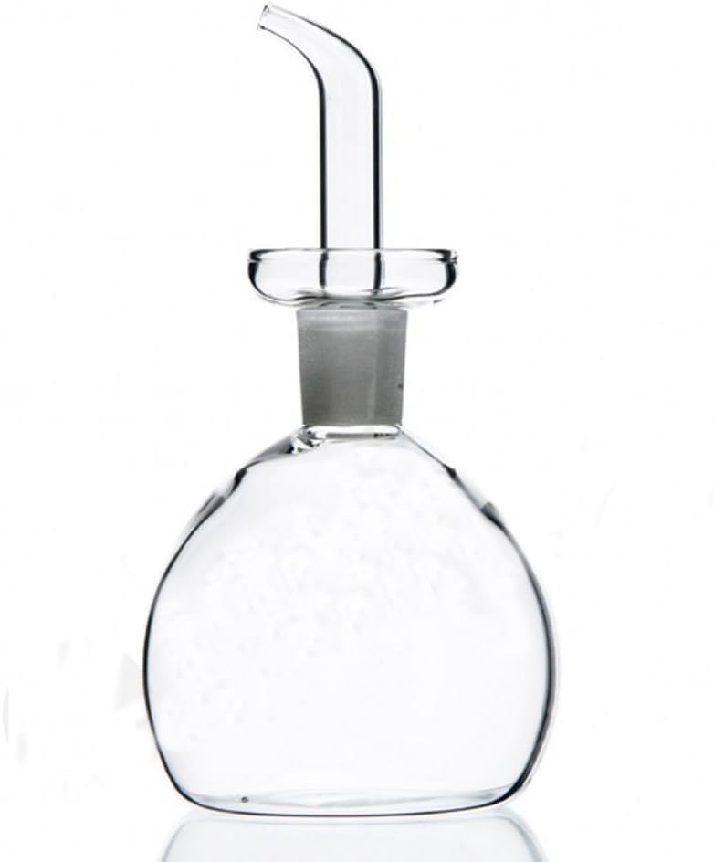 ELETON Cylindrical 8 oz Olive Oil Dispenser Bottle Glass with No Drip Spout -Olive Oil & Vinegar Dispenser Glass Cruet Decanter- Glassware Seal Handicraft Easy Clean Drip Free Bottles for Kitchen