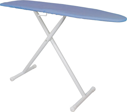 54" Full-Size Adjustable Ironing Board w/Thick Pad Cover, Leg Locking System, Foldable and Collapsible, Heavy-Duty Alloy Steel Construction, Space Saving Design - Blue