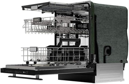 SHARP SDW6757ES Slide-In Dishwasher, Stainless Steel Finish, 24" Wide, Soil Sensors, Premium White LED Interior Lighting, Smooth Glide Rails, Heated Dry Option, Responsive Wash Cycles, Power Wash Zone