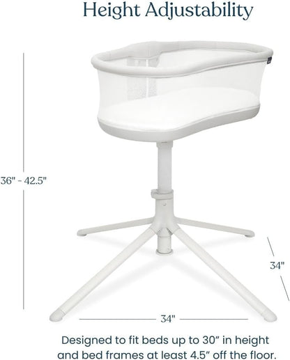 HALO BassiNest Swivel Sleeper 3.0 – Over-Bed Baby Bassinet with 360 Rotation, Adjustable Height, Breathable Mesh, Safe Close Sleeping, Lowering Wall for Easy Access, Feeding & C-Section Recovery