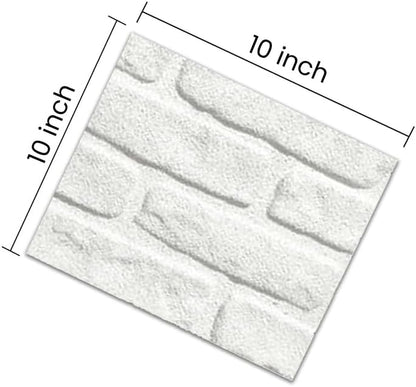 IZODEKOR 3D Wall Panels Brick Effect - Cladding, Stone Look, Styrofoam Facing for Living Room, Kitchen, Bathroom, Balcony, Bedroom, Back of Counter and Teras | Snow Slim (10" x 10" Sample)