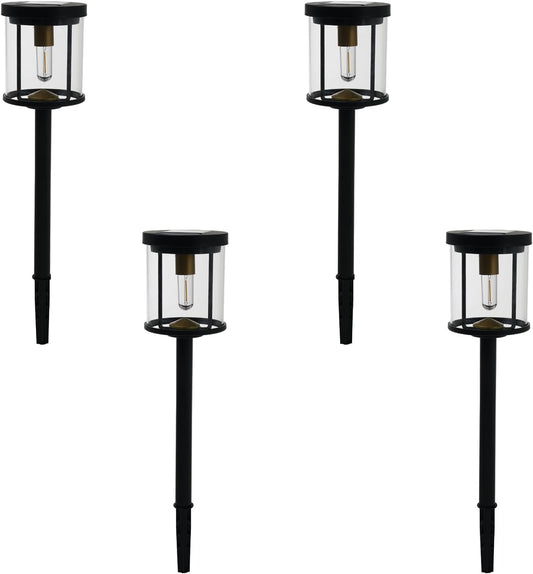 EcoGreen Outdoor Pathway Solar Light, 4pcs Pack,Garden Patio Balcony Walk Way Lights, Aluminum Leg, 5000K Daylight, Waterproof, 4.76 * 23.07in