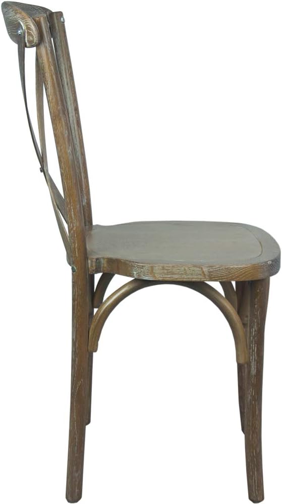 EMMA + OLIVER Medium with White Grain X-Back Chair