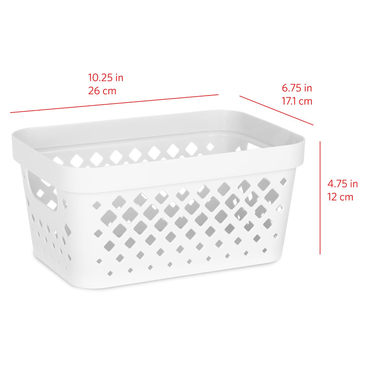 Glad Plastic Baskets for Organizing, Set of 6 | Pantry Storage for Under Counter, Linen Closet, and
