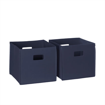 RiverRidge Folding Storage Bins - 2-pack of 10in Tall Navy Cubes
