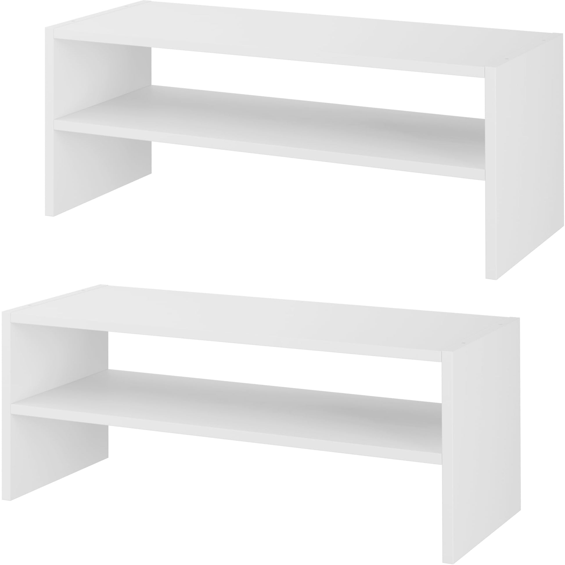 Whitmor Stackable 28" Extra Wide 2-Shelf Storage Organizer, Stackable Wood Combination Shoe