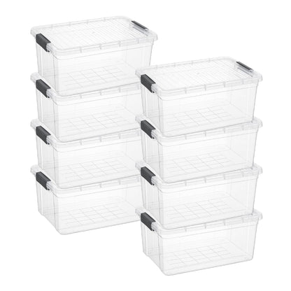 Superio Storage Bins with Lids, Clear Plastic Containers for Organizing, Stackable Totes, BPA Free