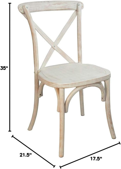 EMMA + OLIVER Lime Wash X-Back Chair