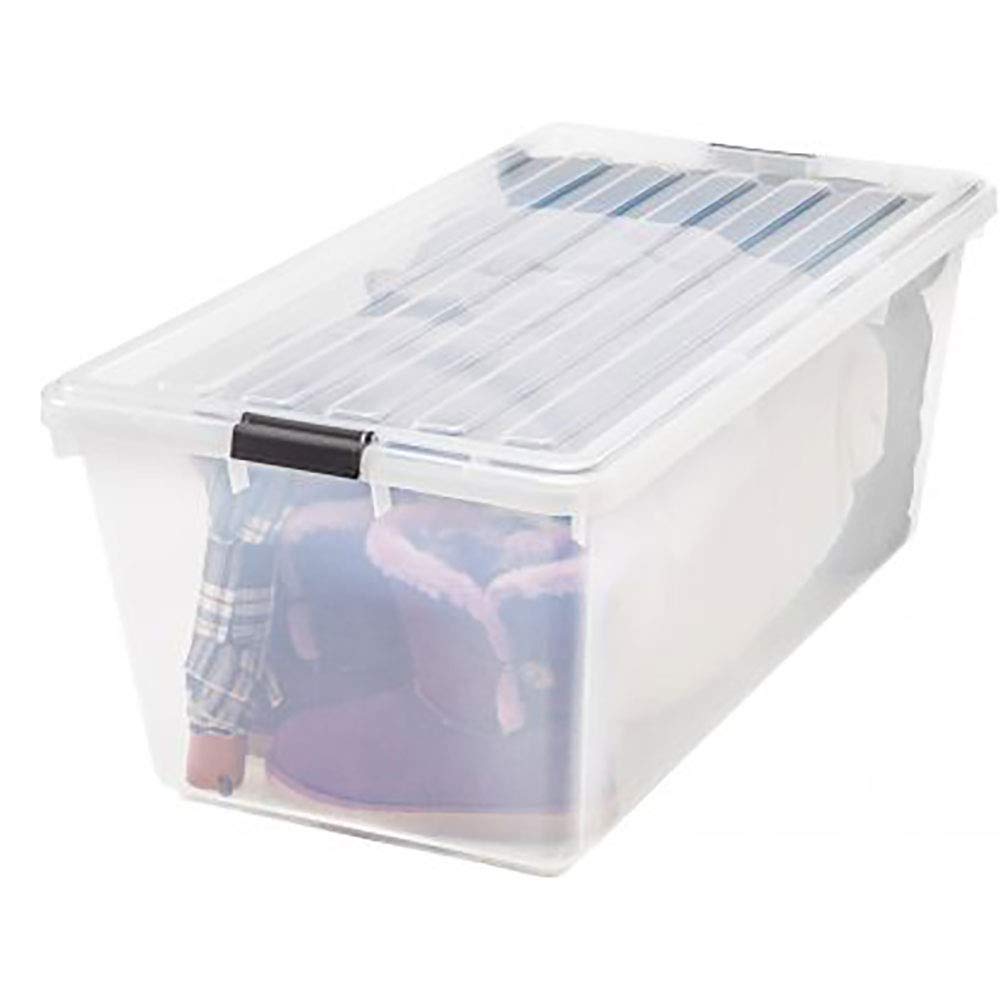 IRIS USA 91 Qt Stackable Storage Bins with Lids, Clear