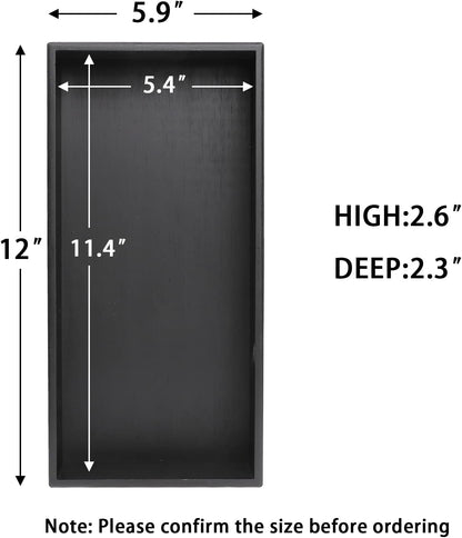 Bamboo Drawer Organizer - Kitchen Utensil Organizer Silverware Tray Cutlery Holder，Office Desk Supplies and Accessories,12 * 5.9 * 2.6,Black