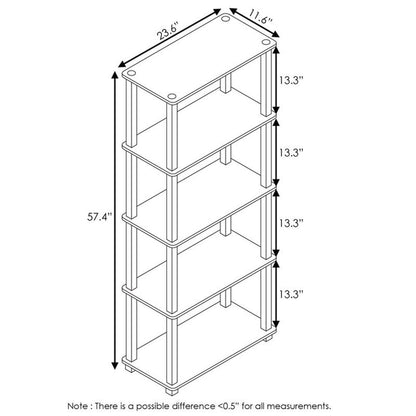 Furinno Turn-N-Tube 5-Tier Multipurpose Shelf / Display Rack / Storage Shelf / Bookshelf, Square