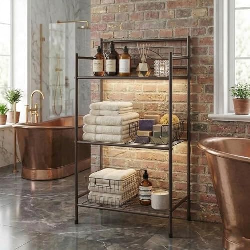 Bath Bliss 3 Tier Storage Shelf | Freestanding | Dimensions: 17.3"x 10.6"x 35.8 | Free Standing |