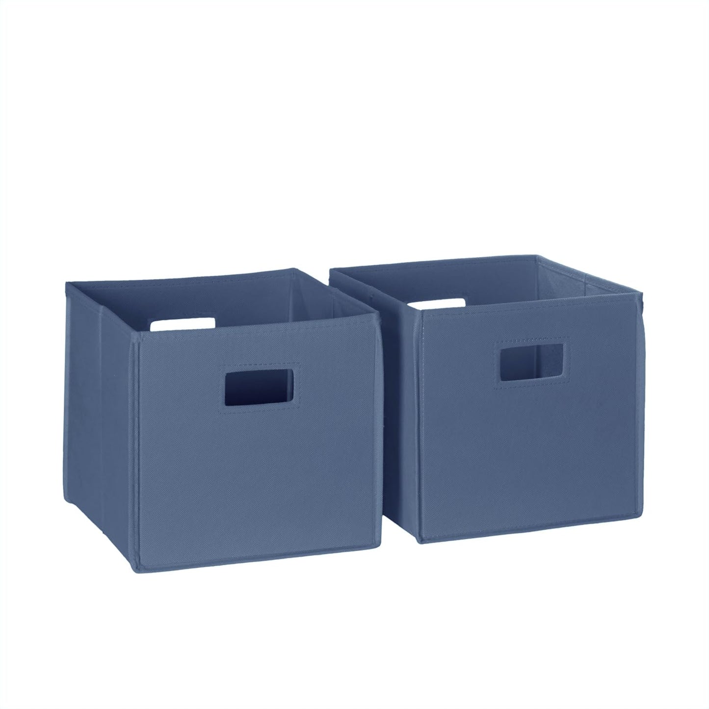 RiverRidge Folding Storage Bins - 2-pack of 10in Tall Slate Blue Cubes