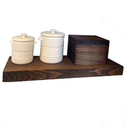 Joel's Antiques - 24 Inch Wooden Floating Shelves for Wall - 24x12x2 in - Made of Natural Wood - Short Heavy Duty Rustic Wall Shelves for Bedroom - Perfect for Bathroom, Kitchen - Medium Brown