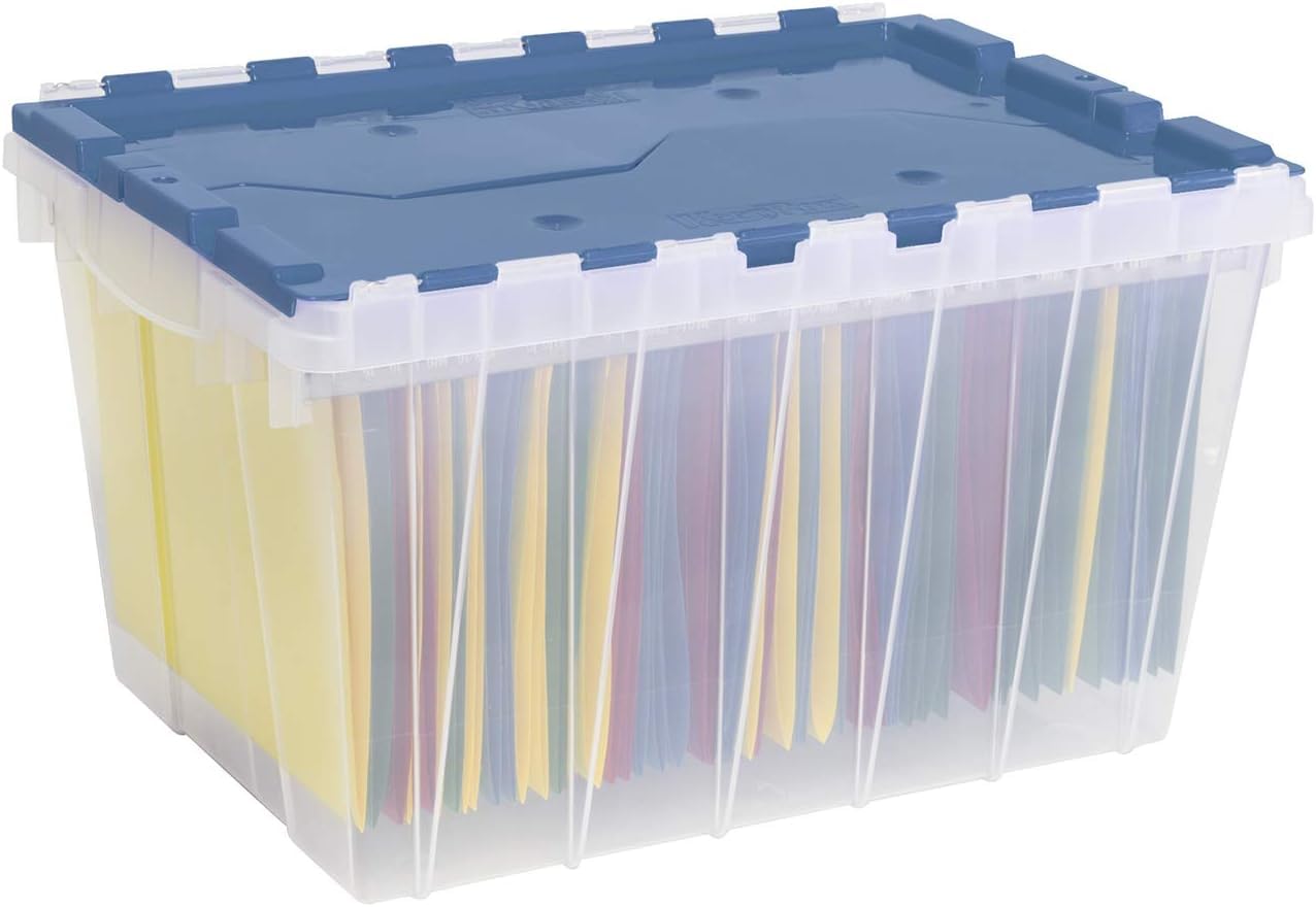 Akro-Mils KeepBox 12 Gallon Storage Container, Nesting and Stackable Plastic Storage Box with Lid
