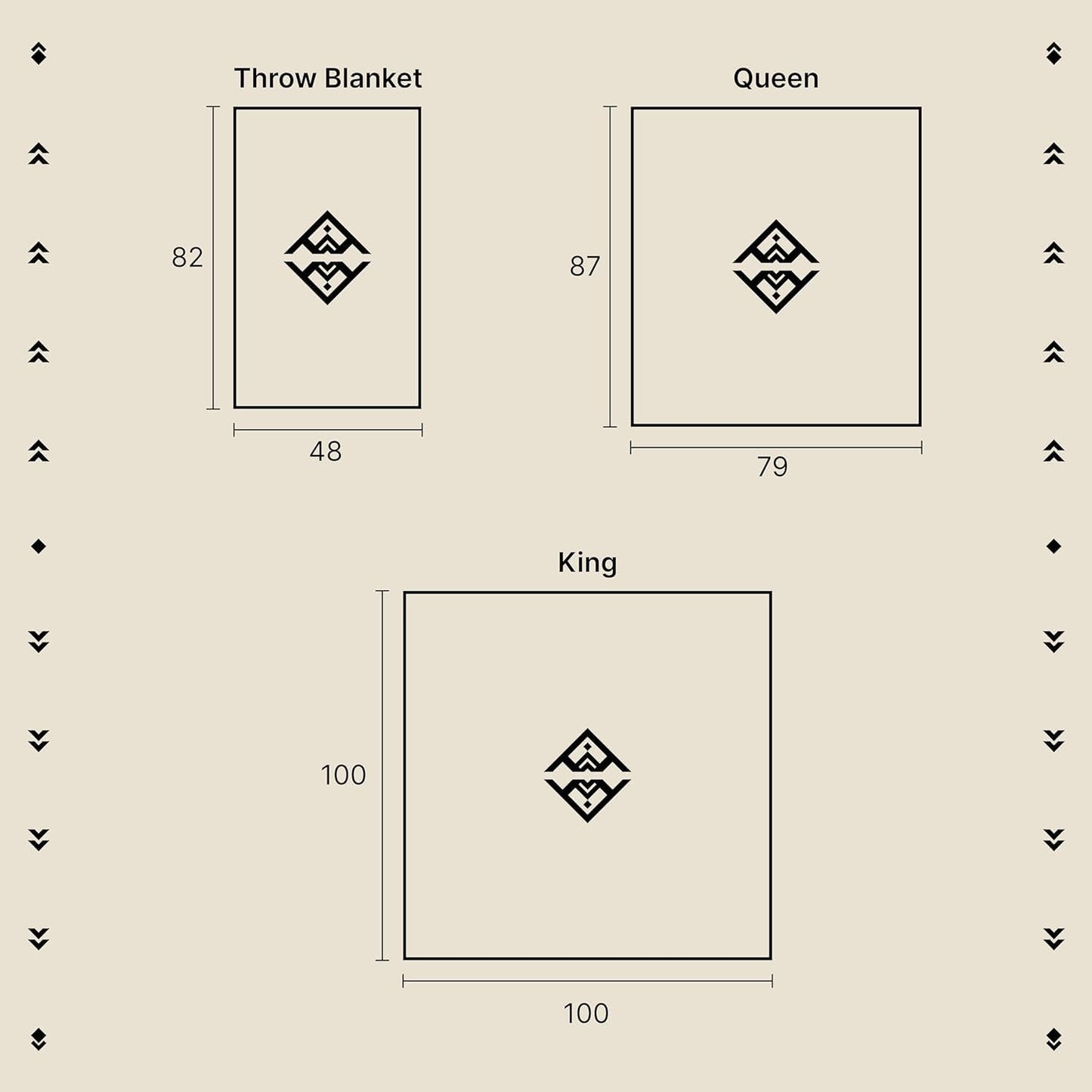 Off the Grid Inca Aztec Throw Blanket | Southwest Indian Navajo Boho Style | Native Woven Western Cover for Camping, Bedding, Couch (King, Condor Gray)