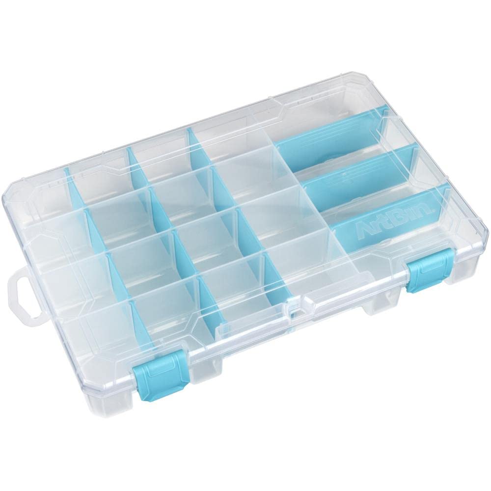 ArtBin 6944AG Medium Anti-Tarnish Box with 15 Removable Dividers, Jewelry & Craft Organizer, 1