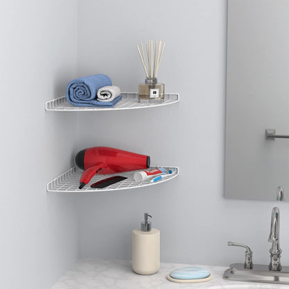 ClosetMaid Corner Shelf Organizer, Wall Mount Hanging Corner Shelves, Durable Steel, White, 8282