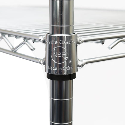 Seville Classics UltraDurable Heavy Duty NSF Solid Steel Wire Rack Storage Unit Organizer for Garage, Warehouse, Office, Restaurant, Classroom, Kitchen, 5-Tier Shelving, 48" W x 24" D