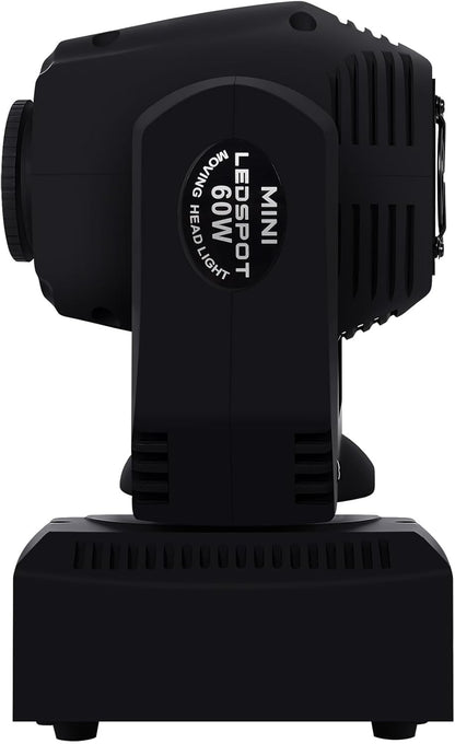 DJCLUB Stage Lights LED Mini Moving Head DJ Light Lyre Projection 60W DJ Spot Lights with 7 Colors 8 Gobos Spotlight DMX 512 with Sound Activated for Disco Home Party Wedding Nightclub