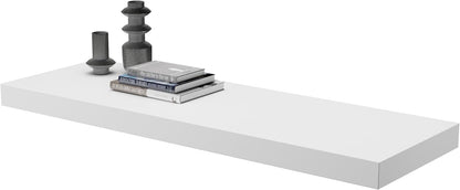 Large Floating Shelves for Wall Set of 1 Wooden Wall Shelves 24 in x 12.75 in x 2 in Room Decor Long Shelf with Invisible Wall Mount Bracket for Bedroom Kitchen Living Room White