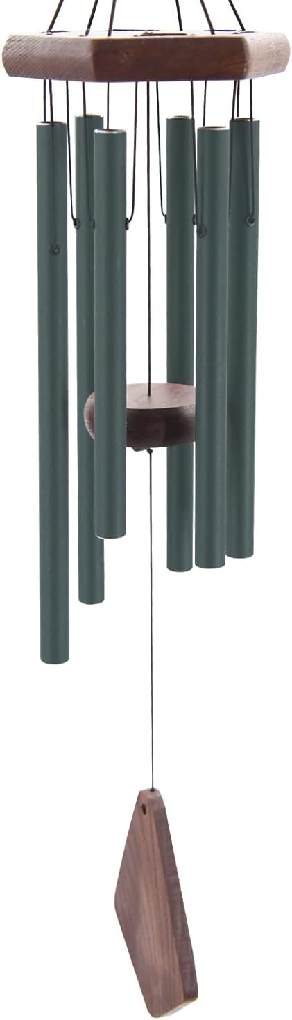 Small Green Wind Chimes for Outside, Tuned Soothing Melody, Sympathy Chimes for Mom/Housewarming