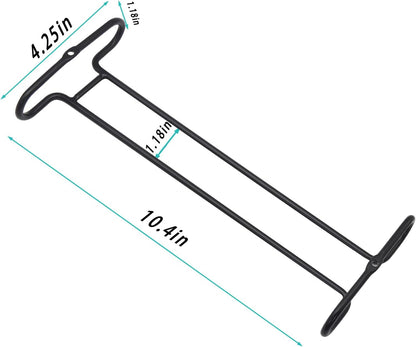 Wine Glass Rack Under Cabinet Shelf Glasses Holder Storage with Drying Stemware Rack Under Counter Metal Hanger Hanging Rack for Kitchen Black